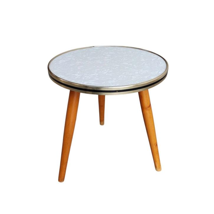 Vintage rond plantentafeltje, Huis en Inrichting, Krukjes, Gebruikt, Overige materialen, Ophalen of Verzenden