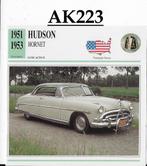 ak223 autokaart Hudson Hornet ( 1951 / 1953 ), Ophalen of Verzenden, Zo goed als nieuw, Auto's