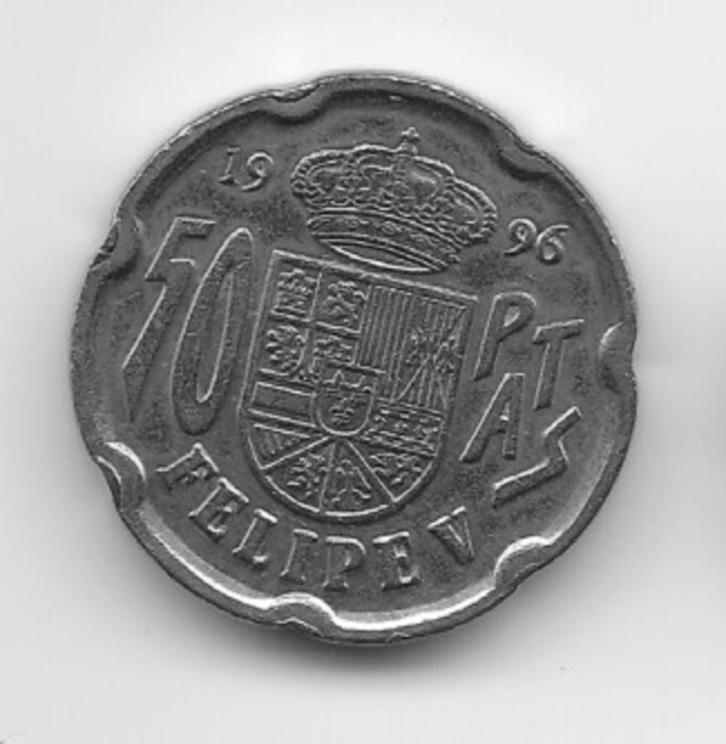Spanje 50 pesetas 1996 "Felipe V"  KM# 963, Postzegels en Munten, Munten | Europa | Niet-Euromunten, Losse munt, Overige landen