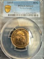 Gouden tientje Gulden Willem III 1888 MS63 PCGS, Postzegels en Munten, Munten | Nederland, Koning Willem III, Losse munt, 10 gulden