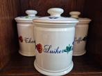 Boerenbont Voorraadpotten - Thee, Koffie, Suiker, Antiek en Kunst, Antiek | Keramiek en Aardewerk, Ophalen of Verzenden
