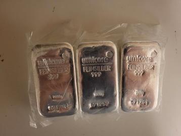 Kilobaar zilver 3 stuks Umicore beschikbaar voor biedingen