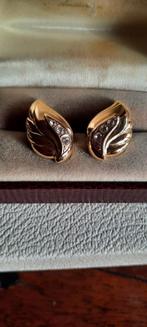 Vintage  goldtone oorbellen, wings met Swarovski kristal, Ophalen of Verzenden, Met kristal