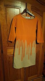 Jurk Dripping Tricomatic Michael Barnaart Van Bergen, Kleding | Dames, Ophalen of Verzenden, Zo goed als nieuw, Oranje