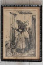 (nr.254) Tekening in lijst, De eenzame, F. Nuijten 7-12-1940, Ophalen