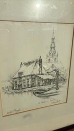 Anton Pieck Litho - Gesigneerd ‘Het Veerhuis, Overschie’, Ophalen of Verzenden