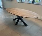 Ovale Ronde Eiken Tafel Eettafel massief Eikenhout Spinpoot, Huis en Inrichting, Tafels | Eettafels, Nieuw, Stalen poot, Ophalen of Verzenden