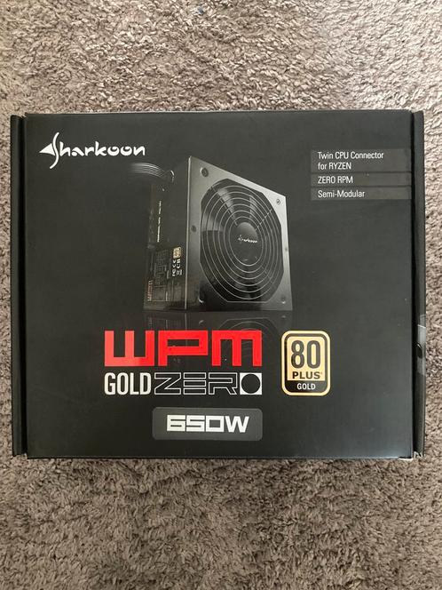 Sharkoon WPM Gold ZERO 650 watt 80 plus gold voeding, Computers en Software, Pc- en Netwerkkabels, Zo goed als nieuw, Ophalen of Verzenden