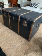Koffer  antieke Franse Travel reis koffer  / salontafel, Antiek en Kunst, Antiek | Woonaccessoires, Ophalen