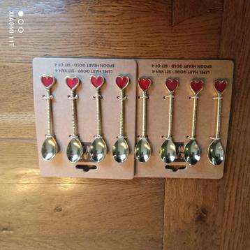 Lepel hart goud 4 stuks - l13xb2,5cm - zie omschrijving beschikbaar voor biedingen