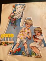 Vintage 50er jaren verjaarskaart 4,5, of 6 jaar, Ophalen of Verzenden, Overige typen