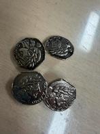 Vintage manchetknopen in de vorm van oude munten, Ophalen of Verzenden, Gebruikt, Zilver, Verzilverd