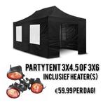 Partytent met heaters €59,99 in Emst en Vaassen, Ophalen, Opvouwbaar, Partytent, Minder dan 4 meter
