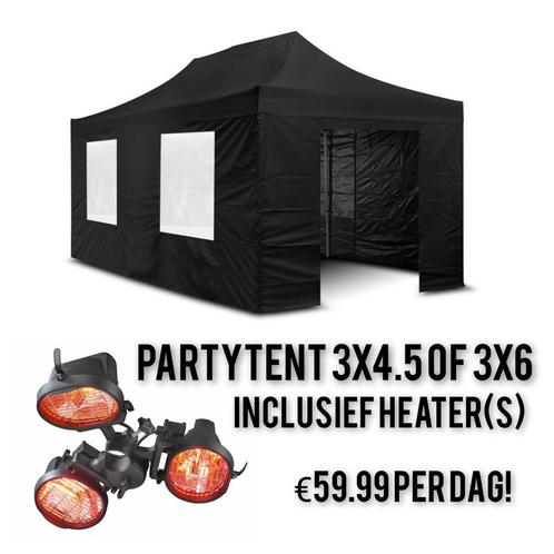 Partytent met heaters €59,99 in Emst en Vaassen, Tuin en Terras, Partytenten, Nieuw, Partytent, 5 tot 8 meter, Minder dan 4 meter