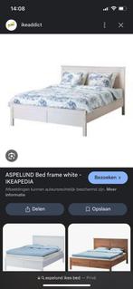 Aspelund IKEA bed 160x200 + matras + topdek + lattenbodem, Ophalen, Tweepersoons, Zo goed als nieuw, 200 cm