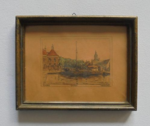 Bob Brobbel (1907-1971).Haven van Nijkerk .Uniek!, Antiek en Kunst, Kunst | Schilderijen | Klassiek, Ophalen of Verzenden