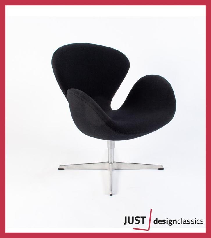Swan Chair Fritz Hansen Arne Jacobsen Zwart, Huis en Inrichting, Fauteuils, Zo goed als nieuw