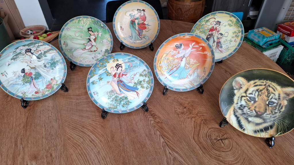 Imperial jingdezhen porseleinen borden & cubs of the big cat, Antiek en Kunst, Antiek | Porselein, Ophalen of Verzenden