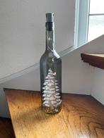 Glazen fles met kerstboom zilver, Diversen, Ophalen of Verzenden, Zo goed als nieuw
