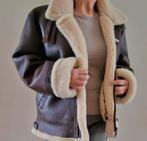 "Pilotjack", XL, een keer gedragen. Man of vrouw geschikt, Kleding | Dames, Jassen | Winter, Real Sheepskin, Bruin, Verzenden