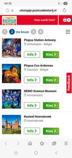 4 kaarten na keuze van postcodeloterij, Tickets en Kaartjes, Drie personen of meer, Ticket of Toegangskaart
