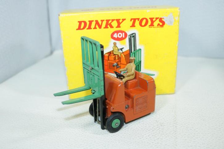 Dinky Toys 401 Climax Fork lift  1:43 in doos Origineel, Hobby en Vrije tijd, Modelauto's | 1:43, Gebruikt, Auto, Dinky Toys, Ophalen of Verzenden