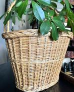 Mand met hengsel rotan vintage, Ophalen of Verzenden, Rond, Riet