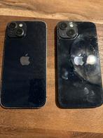 2x iPhone 14 - Kapot Scherm, 128 GB, Zwart, Ophalen of Verzenden, Niet werkend