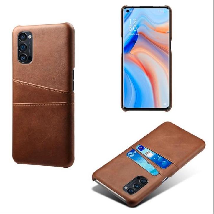 Backcover +Screenprotector voor OPPO Reno 4 Pro 5G _Dk.bruin, Telecommunicatie, Mobiele telefoons | Hoesjes en Frontjes | Overige merken