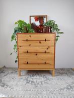 Houten ladekast terracotta, Ophalen, Vintage, 50 tot 100 cm, Zo goed als nieuw