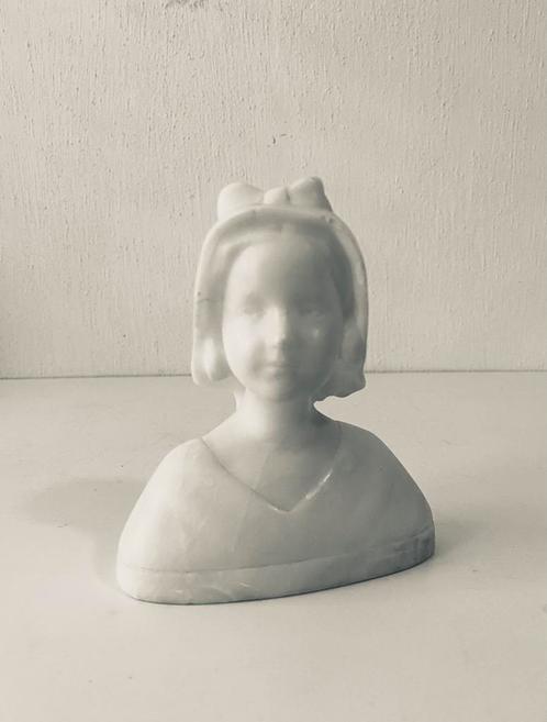 Marmeren kleine buste van jonge dame Art Deco, Antiek en Kunst, Curiosa en Brocante, Ophalen of Verzenden