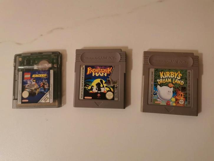 Game Boy - LEGO Racers, Kirby's Dreamland , Prehistorik Man, Spelcomputers en Games, Games | Nintendo Game Boy, Gebruikt, 1 speler