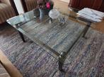 Salontafel  met glasplaat, Huis en Inrichting, Tafels | Salontafels, Ophalen, Zo goed als nieuw, Rechthoekig, Minder dan 50 cm