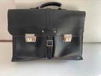 Vintage zwarte leren  Laptop Tas, Ophalen of Verzenden, Gebruikt, Zwart, Aktetas of Boekentas