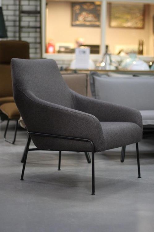 Luxe fauteuil JOLLY Jess Design metaal stof taupe, Huis en Inrichting, Fauteuils, Zo goed als nieuw, Metaal, Stof, 50 tot 75 cm