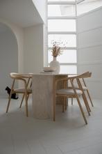 NIEUW! Prachtige travertin eettafel Pelago incl. bezorging, Ophalen, Japandi, 50 tot 100 cm, Nieuw