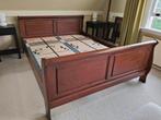 Houten Tweepersoons Bed / Ledikant 210 cm., Ophalen, Bruin, Tweepersoons, Zo goed als nieuw