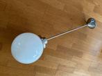 Vintage Plafondlamp met Glazen Bol, Gebruikt, Ophalen of Verzenden, Glas, Minder dan 100 cm