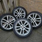 Opel Corsa alu velgen met zomerbanden 17inch, Ophalen, 17 inch, 205 mm, Zomerbanden