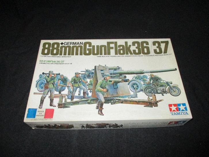 D-450,TAMIYA 1-35,NO,35017,German 88mm Gun Flak 36/37, Hobby en Vrije tijd, Modelbouw | Auto's en Voertuigen, Nieuw, Overige typen