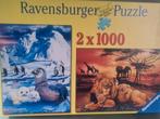 Doos met 2 puzzels, Hobby en Vrije tijd, Denksport en Puzzels, Ophalen of Verzenden, Gebruikt