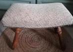 Vintage voetenbank kruk creme, Minder dan 50 cm, Minder dan 50 cm, Ophalen of Verzenden, Stof