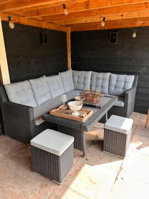 Luxueuze uitgebreide tuin Zithoek & Eettafel 8p, Tuin en Terras, Tuinsets en Loungesets, Zo goed als nieuw, Tuinset, Kunststof