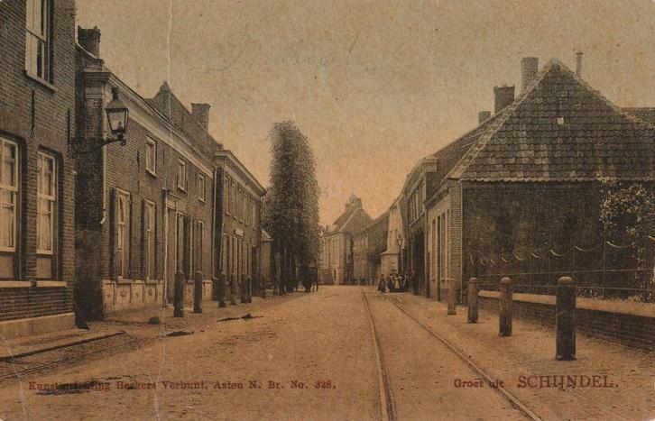 Schijndel (N.Br) - Groet uit Schijndel (Berkers Verbunt 328), Verzamelen, Ansichtkaarten | Nederland, Gelopen, Noord-Brabant, Voor 1920