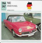 Ma666 autokaart nsu spider wankel ( 1964- 1967 ), Ophalen of Verzenden, Zo goed als nieuw, Auto's