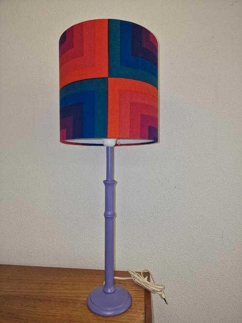 Vintage paars blauw oranje lamp, Huis en Inrichting, Lampen | Tafellampen, Zo goed als nieuw, Minder dan 50 cm, Ophalen of Verzenden