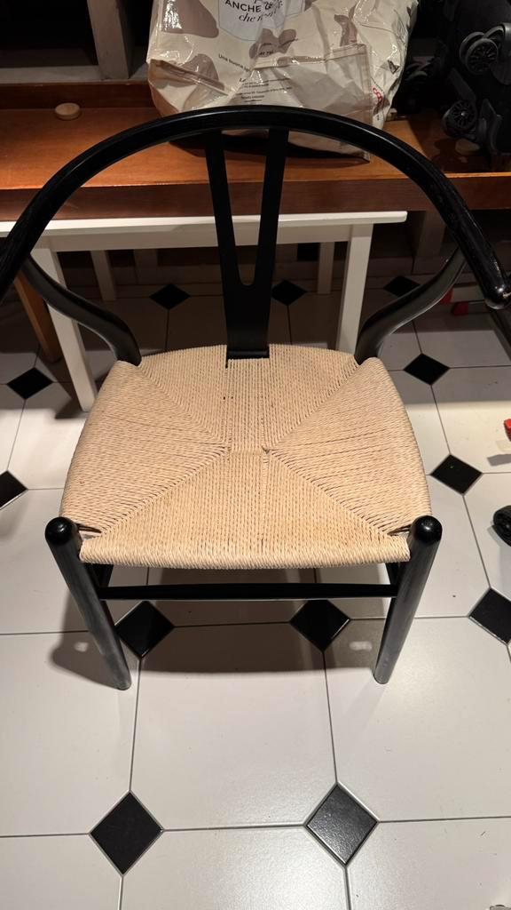 Stoel, Huis en Inrichting, Stoelen, Zo goed als nieuw, Eén, Riet of Rotan, Zwart, Ophalen