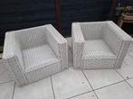 Wicker tuinstoelen inclusief kussens, Ophalen of Verzenden, Gebruikt, Wicker, 2 zitplaatsen