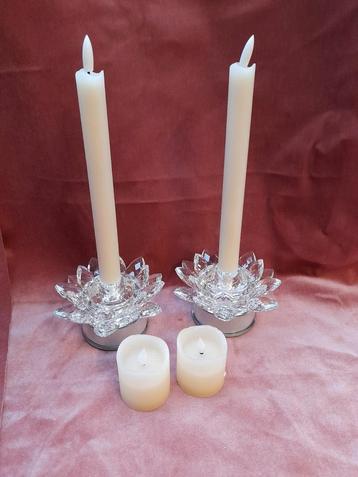 Mooie kristallen kandelaars met verlichting 19.95 p.s  beschikbaar voor biedingen