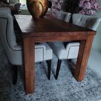 Prachtige zware massief geborstelde Teak tafel, Huis en Inrichting, Tafels | Eettafels, Ophalen, Zo goed als nieuw, Rechthoekig